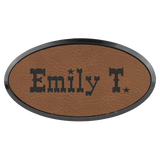 Badge with Frame - Oval 3.25x1.75 Leatherette