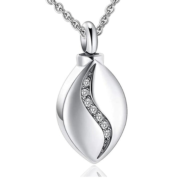 Ashes Necklace - Oval w/CZ accent