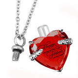 Ashes Necklace - Heart Always/Forever - Green & Red