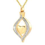 Ashes Necklace - CZ Teardrop Heart