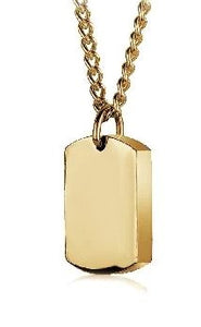 Ashes Necklace - DogTag Gold-Plated - Italgem Steel