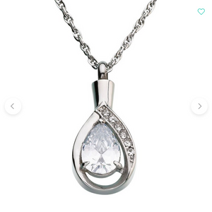 Ashes Necklace - Tear Drop CZ