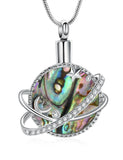 Ashes Necklace - Moon/Star/Orbit White Abalone