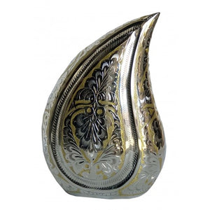 Urn - Teardrop Floral, brass nickel-plated