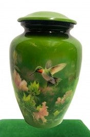 3" Keepsake Urn -Olive green w/bird