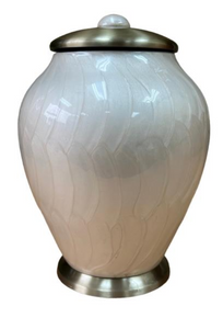 3" Mini Urn - White/Silver