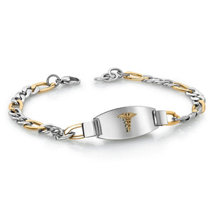 Italgem Medical Alert Bracelet - 2-Tone Gold/Silver Stainless Steel