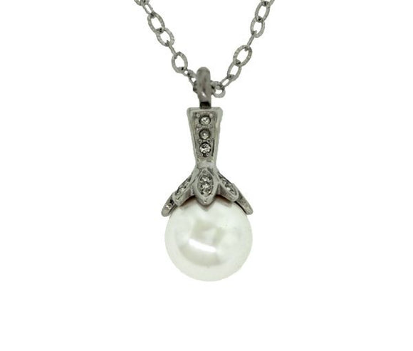 Ashes Necklace - CZ Pearl - Italgem Steel