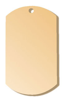 Stainless Steel Dog Tag GI Pendant - Gold.