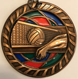 Volleyball Stained Glass Medal - 2.5″