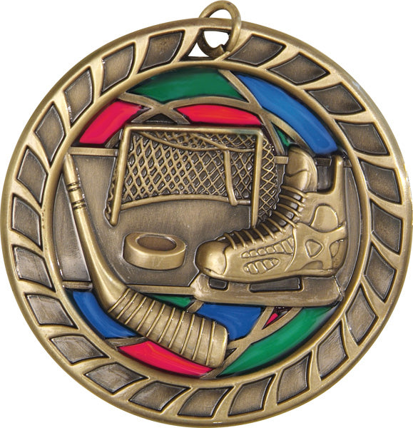 Hockey Stained Glass Medal - 2.5