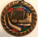 Hockey Stained Glass Medal - 2.5"