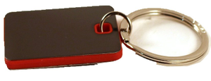 Keychain - Red w/black plate - Rectangle