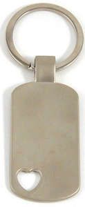 Keychain - Dog Tag with Cut-Out Heart