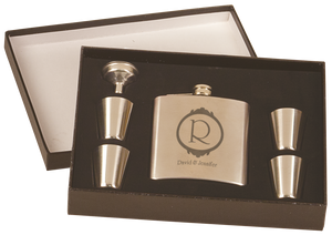 Flask Gift Set - Stainless Steel 6PC - 6oz