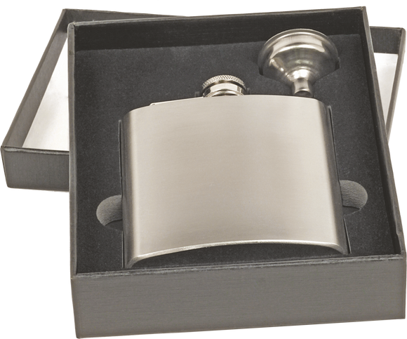 6oz Flask Gift Set - Stainless Steel 2 piece.