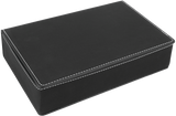 Flask Gift Set - Black 4pc - 6oz - black/silver leatherette