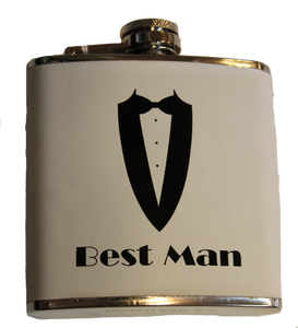 Flask - Best Man/Bowtie - 6oz - SS
