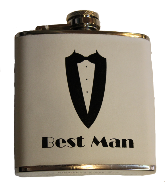 Flask - Best Man/Bowtie - 6oz - SS