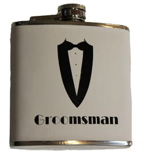 6oz Wedding Party Flask - Groomsman, Tuxedo.