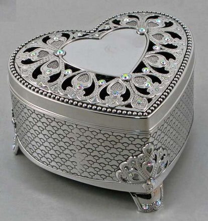 Heart Trinket Box w/inset heart plate