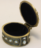 Trinket Box - Oval brass/jeweled