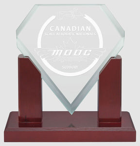 Diamond Glass/Rosewood Award 6"