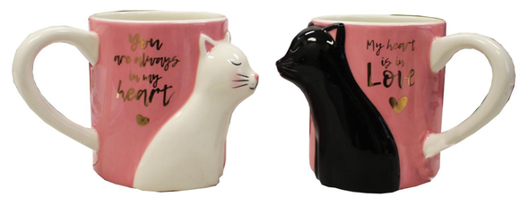 Ceramic Mugs - Cats - 2 pc