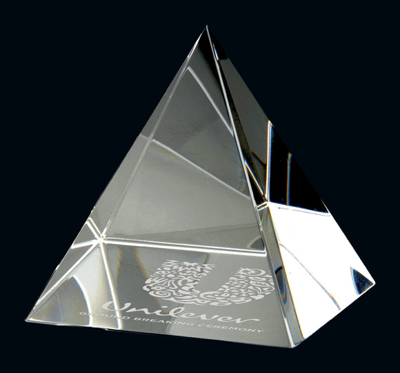 Pyramid Paperweight Award - Optic Crystal
