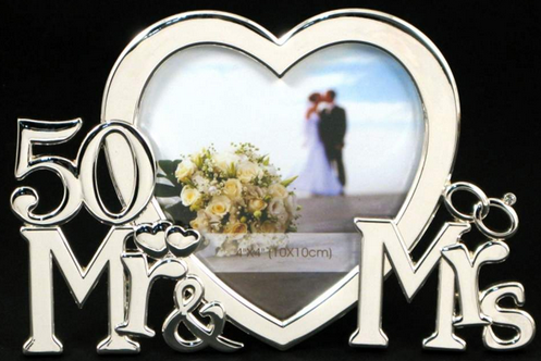 50th Anniversary Frame - Mr & Mrs Heart.