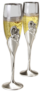 Flutes - Everlasting Hearts - 2 pc - Silver