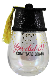 Stemless Wine Glass w/clip - Grad