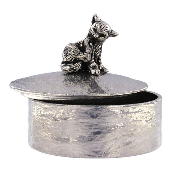 Pewter Cat Trinket Box.