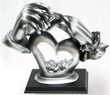 Figure - Getting Married Hands/Heart - Ant.Silver