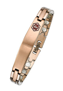 Alpine Medical Alert Magnetic Bracelet - Rose Gold Stainless Steel