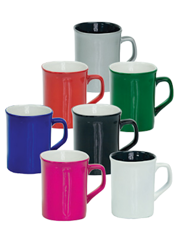 Ceramic 10oz Rounded Corner Mug.